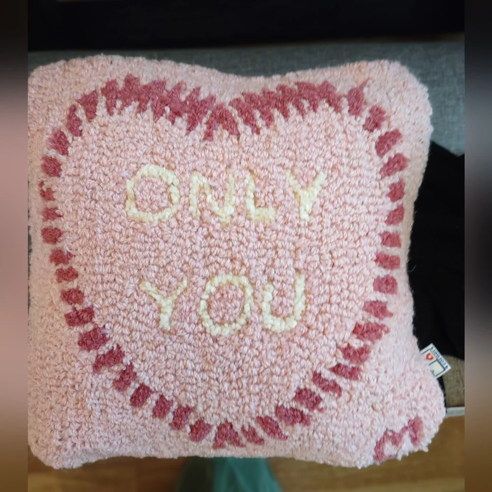 NWT Sundance Handmade Wool Valentine's Only You Pillow
